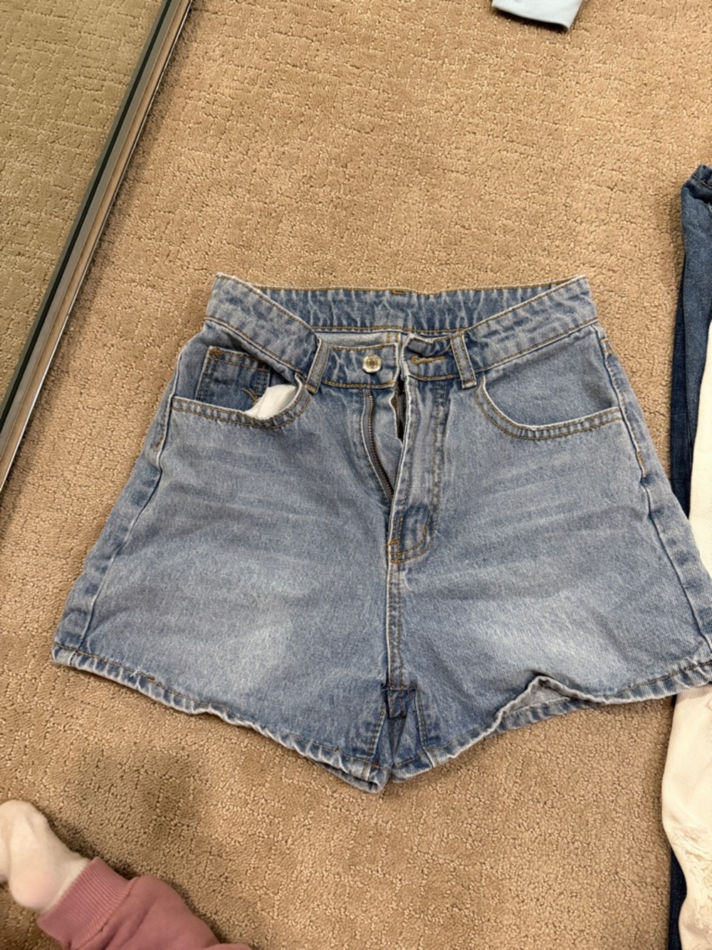 SHEIN High-Waist Light Blue Denim Shorts